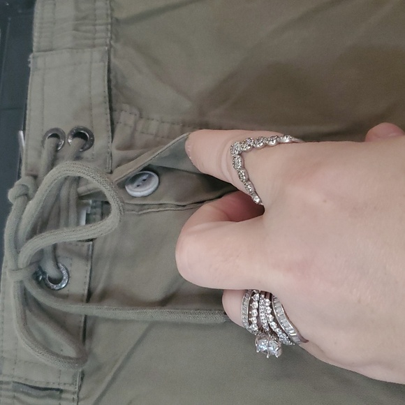 LinkSoul Tempus Fugit Green Cotton Mens Shorts Size XXL Tie Waist Chino - Picture 3 of 11